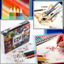 Set Creioane colorate pe bază de ulei, 120 culori