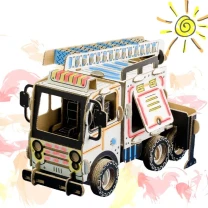 Puzzle 3D Camion Pompieri M2 , construieste, coloreaza, joaca-te, 33 x 22 x 23 h cm, cod CPZ-FP6005