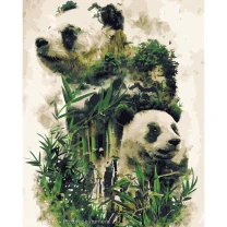Pictura pe numere Animale 40x50 cm, Simbol al Bambusului, PDP2042