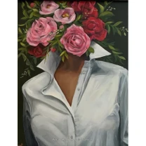 Pictura pe numere Portret, 40x50 cm, Intruchiparea unei Flori, PDA249