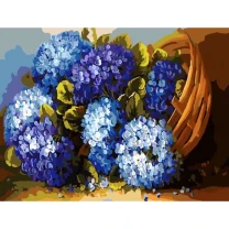Pictura pe numere Flori, 40x50 cm, Umplutura Albastra, PDP2572