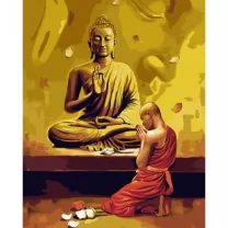 Pictura pe numere Spiritualitate 40x50 cm, Concentrarea Shaolin, PDP1901