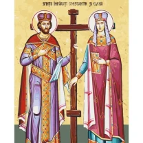 Picturi pe numere Religioase 50x65 cm Sfintii Constantin si Elena 21 Mai PDP1461