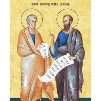 Picturi pe numere Religioase 50x65 cm Sfintii Apostoli Petru şi Pavel 29 Iunie PDP1476