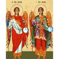 Picturi pe numere Religioase 60x75 cm Sfintii Mihail si Gavril 8 Noiembrie PDP1453