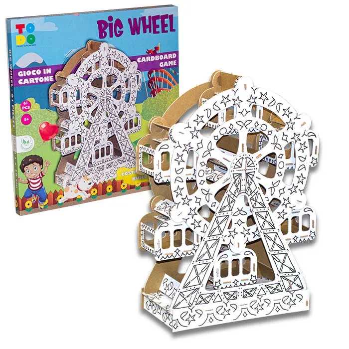 Puzzle carton 3D Roata , construieste, coloreaza, joaca-te, 34 x 13 x 38 h cm, cod CPZ-BW0403