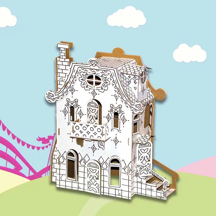 Puzzle 3D Casa de Vis , construieste, coloreaza, joaca-te, 26 x 18 x 29 h cm, cod CPZ-DH0380