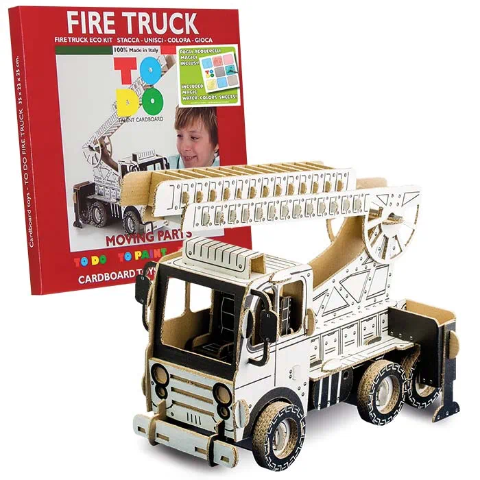 Puzzle 3D Camion Pompieri , construieste, coloreaza, joaca-te, 35 x 22 x 25 h cm, cod CPZ-FT6004