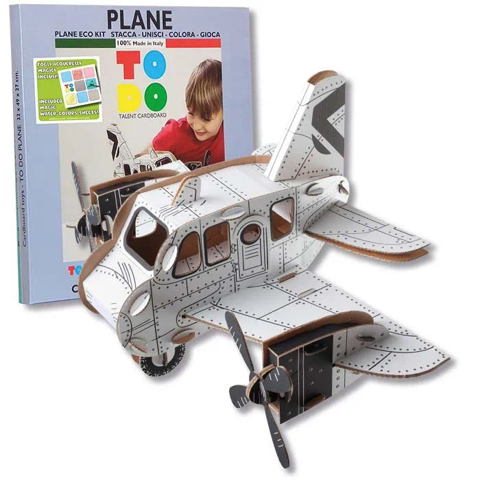 Puzzle carton 3D Avion M2 , construieste, coloreaza, joaca-te, 32 x 49 x 27 h cm, cod CPZ-PL6000