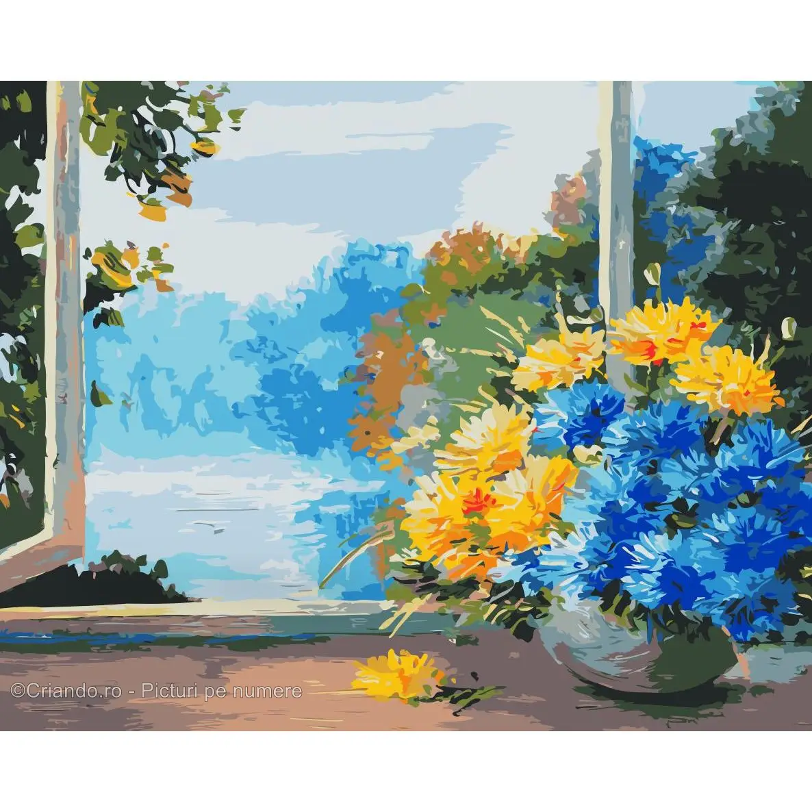 Pictura pe numere Flori 40x50 cm, Peisaj in Buchet, PDP2230
