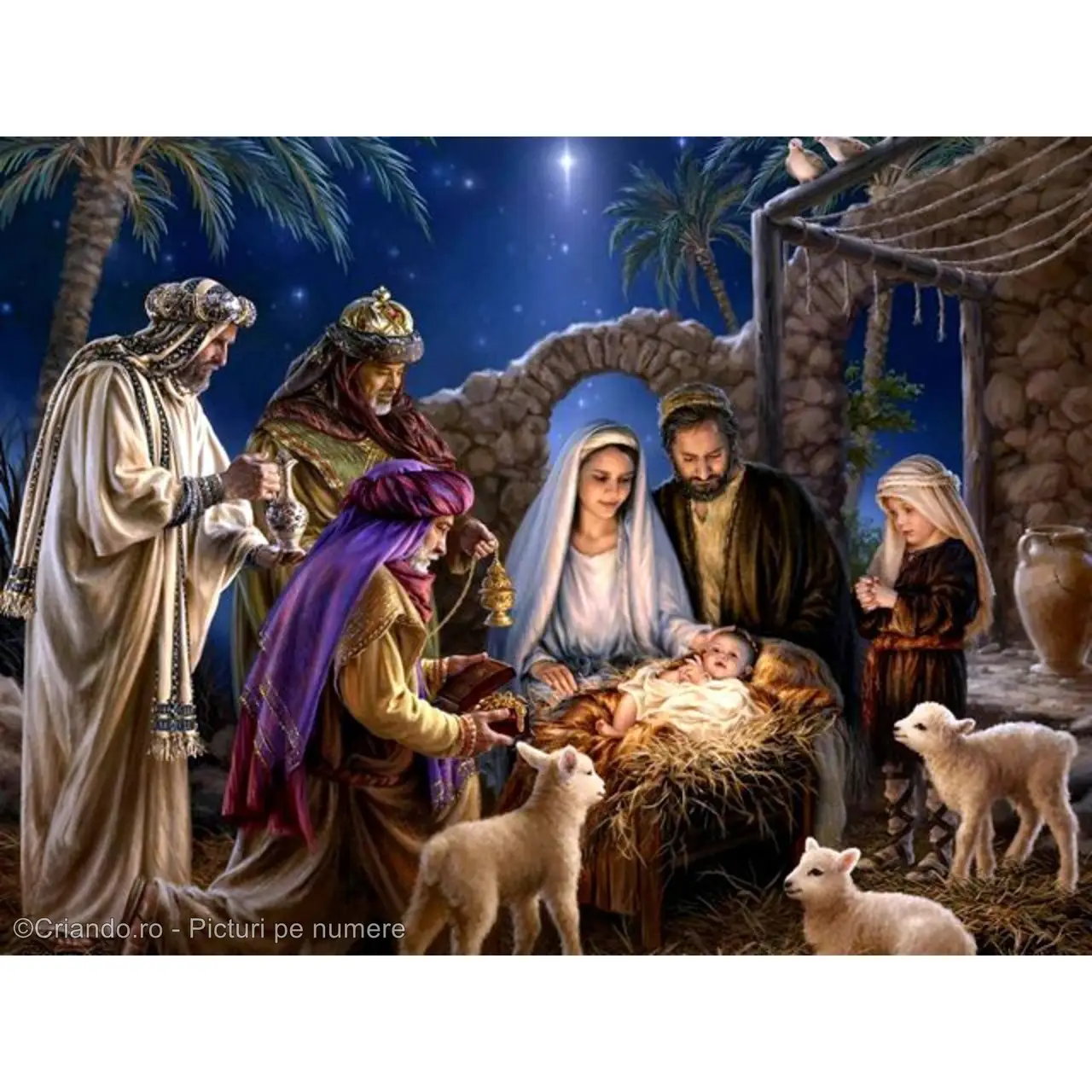 Picturi pe numere Religioase 40x50 cm Nasterea Domnului Isus Hristos 25 Decembrie PDP1483