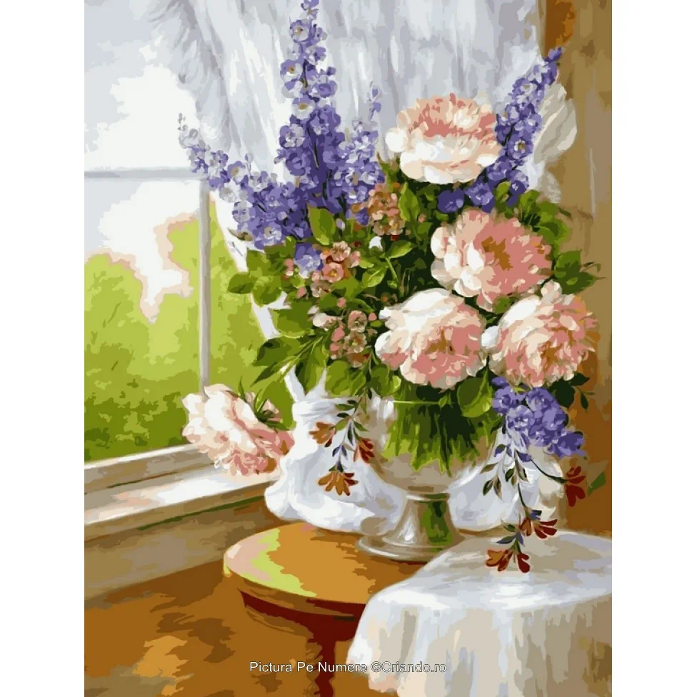 Pictura pe numere Flori, 40x50 cm, Camera Naturalizata, PDA719