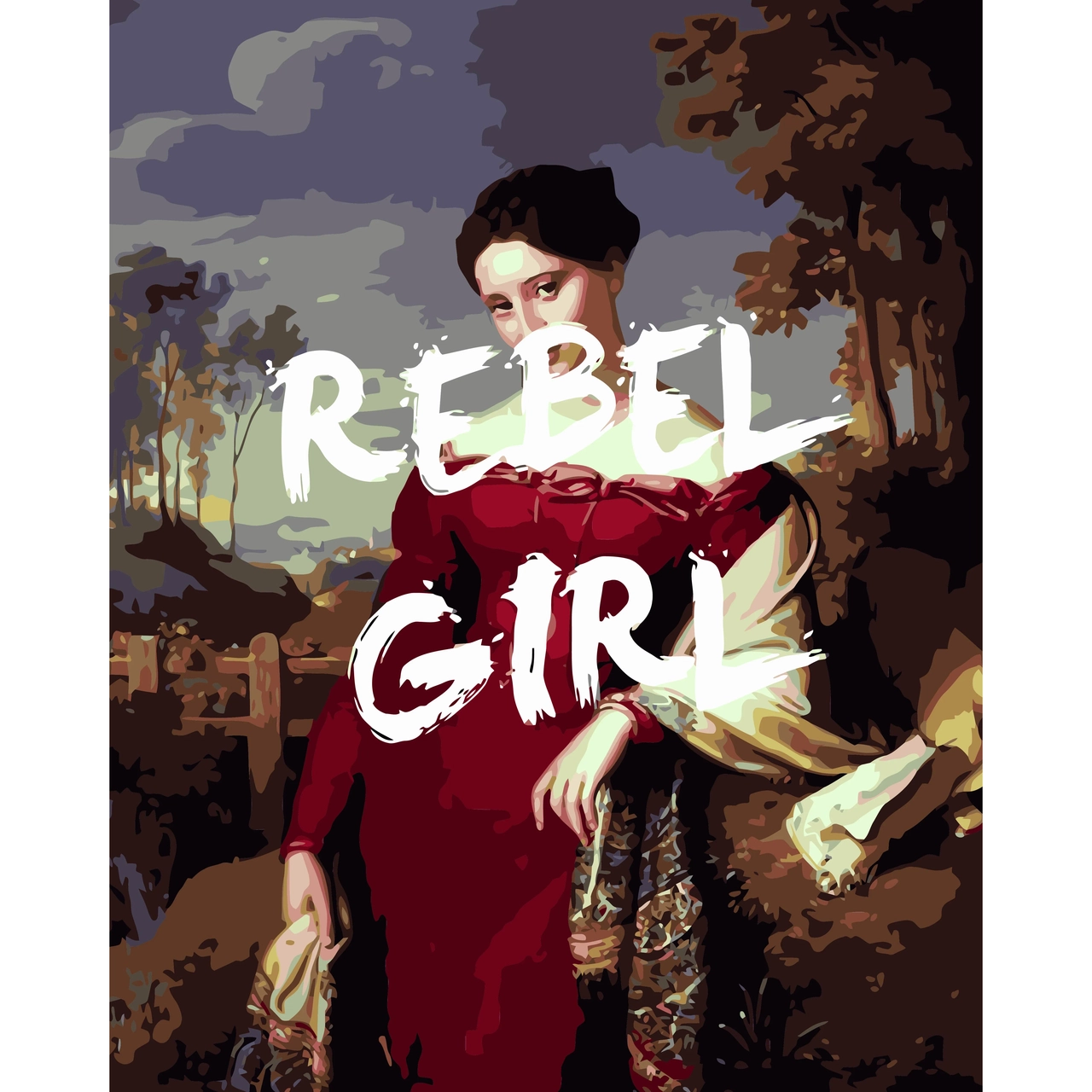 Picturi pe numere Portret, 40x50 cm, Rebel Girl, PDP3660