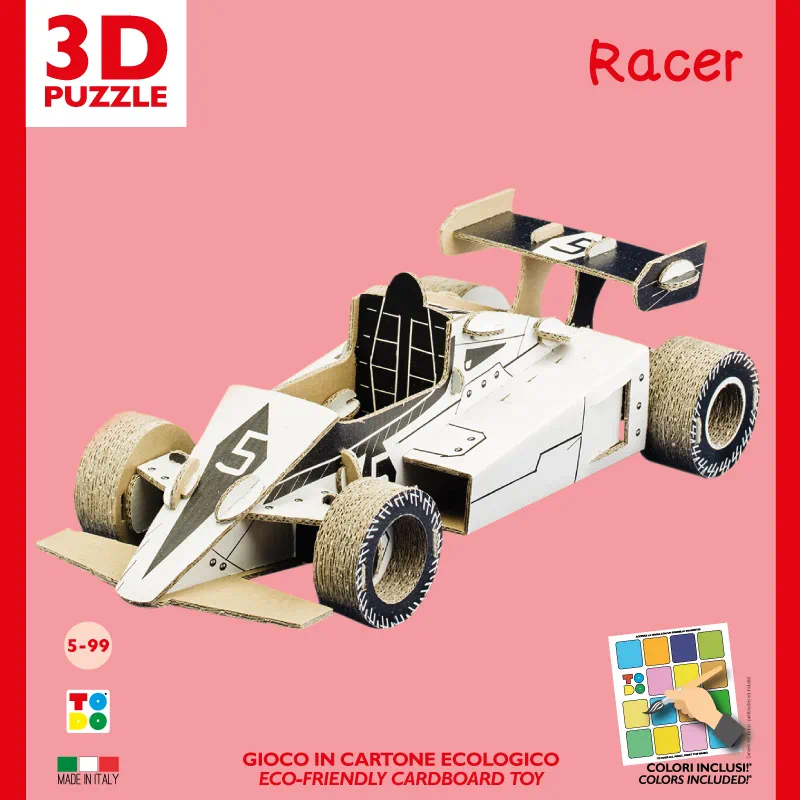 Puzzle 3D Masina de curse , construieste, coloreaza, joaca-te, 35 x 16 x 12 h cm, cod CPZ-RC6002
