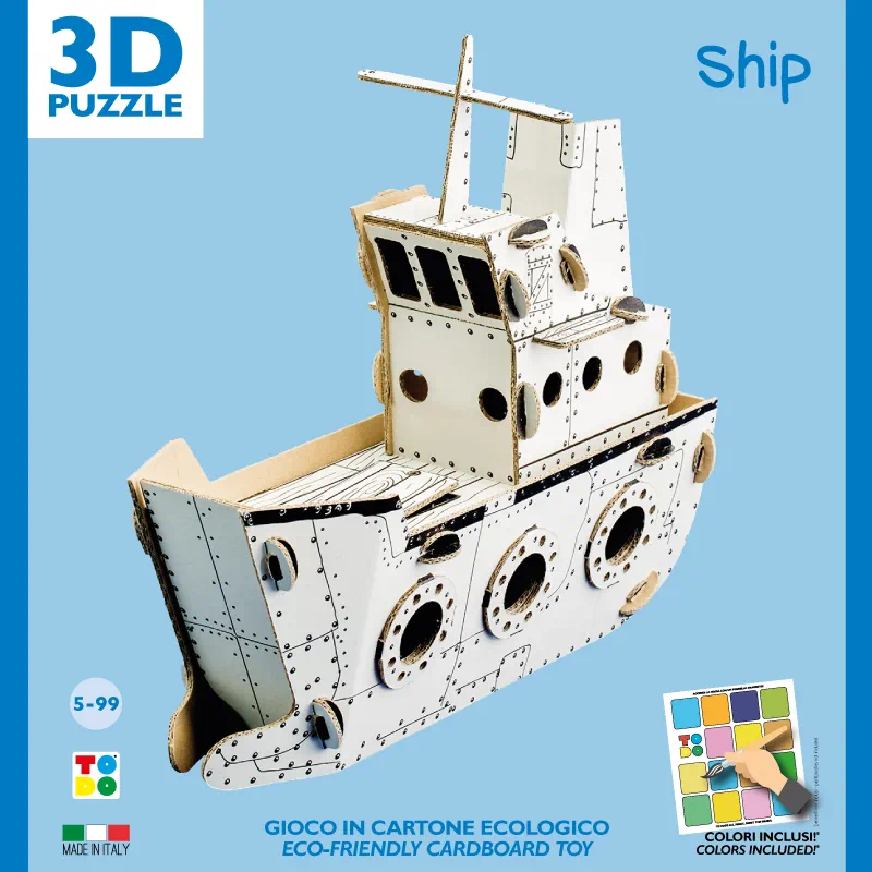 Puzzle 3D Nava , construieste, coloreaza, joaca-te, 33 x 13 x 30 h cm, cod CPZ-SH6013