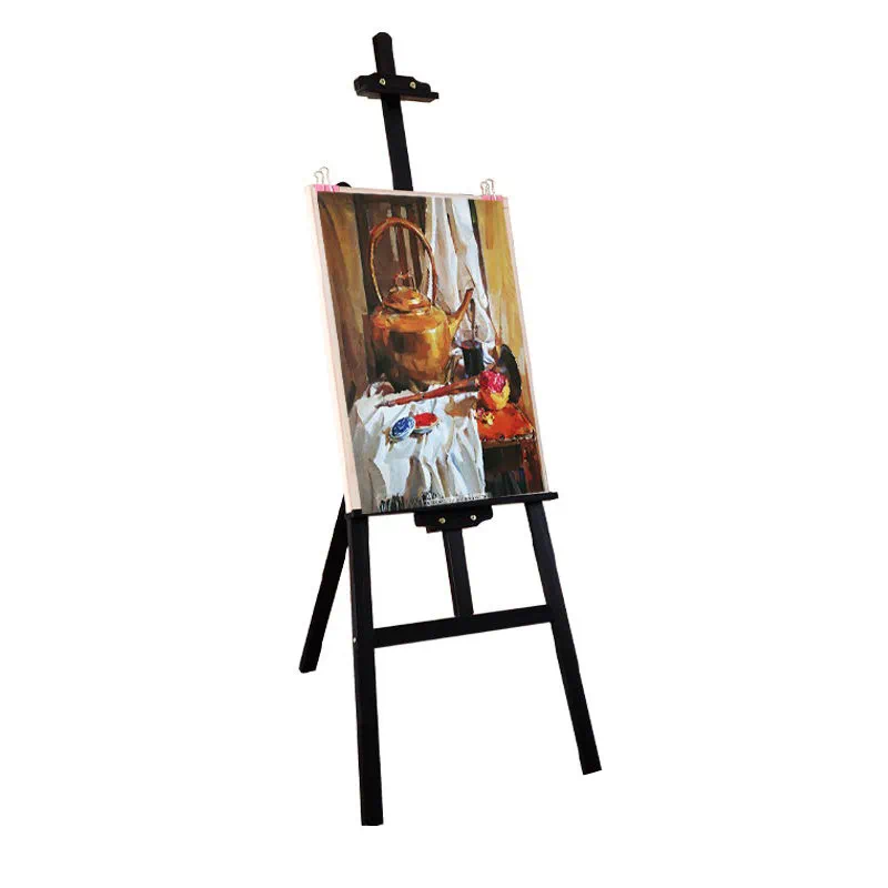 Sevalet pictura, 175 cm, lemn de pin, inaltime reglabila, culoare neagra