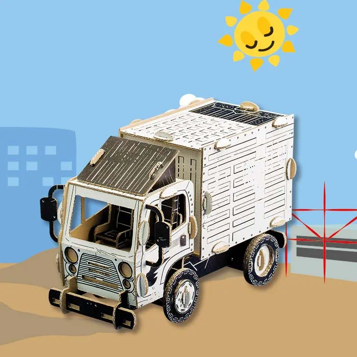 Puzzle carton 3D Camion , construieste, coloreaza, joaca-te, 30 x 18 x 21 h cm, cod CPZ-TR6007