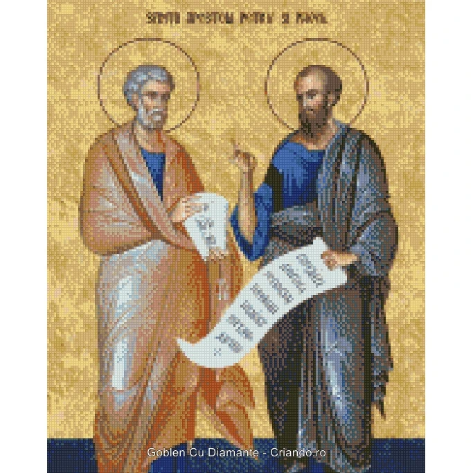 Goblen cu Diamante patrate, 40x50 cm, Sfintii Apostoli Petru şi Pavel 29 Iunie, GBN-198