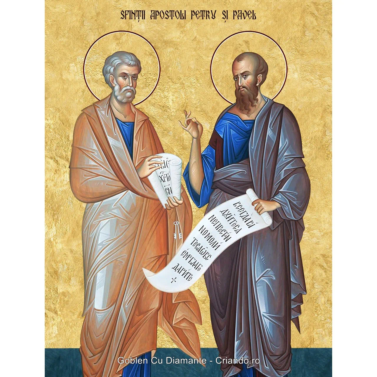 Goblen cu Diamante patrate, 40x50 cm, Sfintii Apostoli Petru şi Pavel 29 Iunie, GBN-198