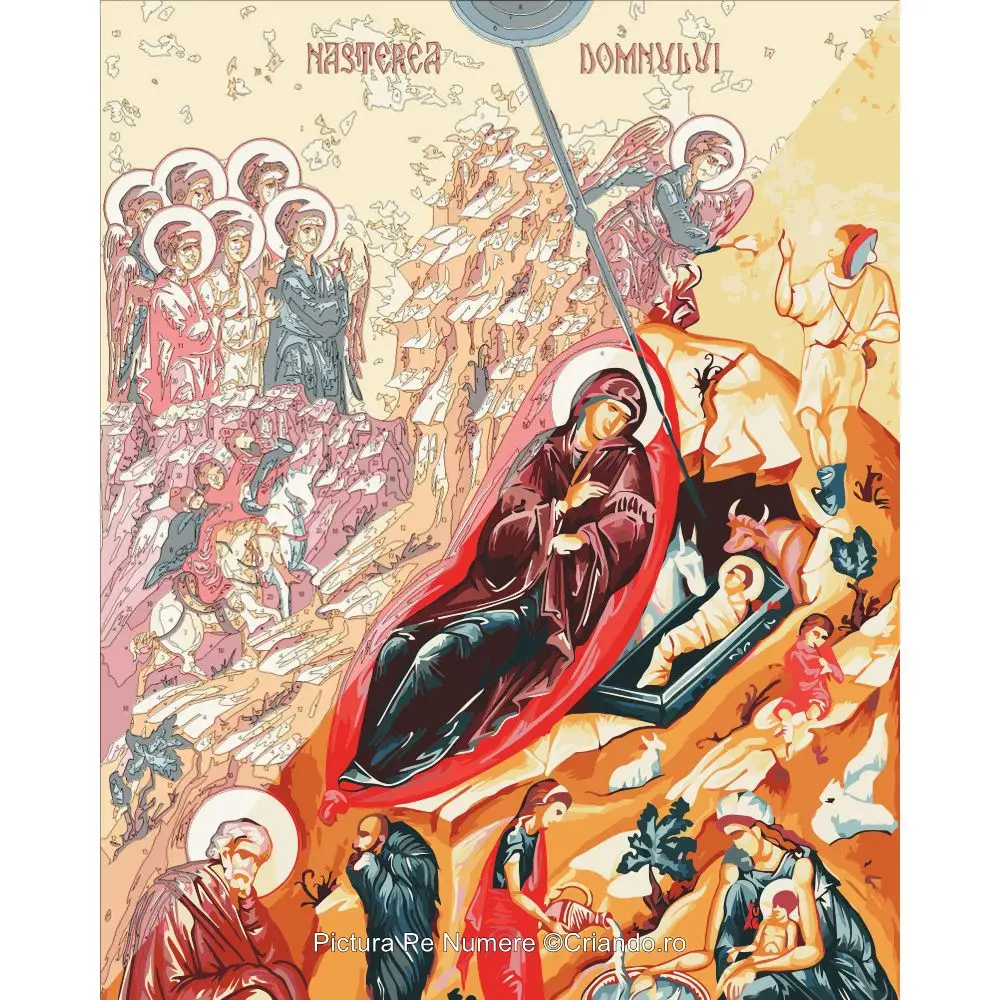 Picturi pe numere Religioase 40x50 cm Nasterea Domnului Iisus Hristos 25 Decembrie PDP1468