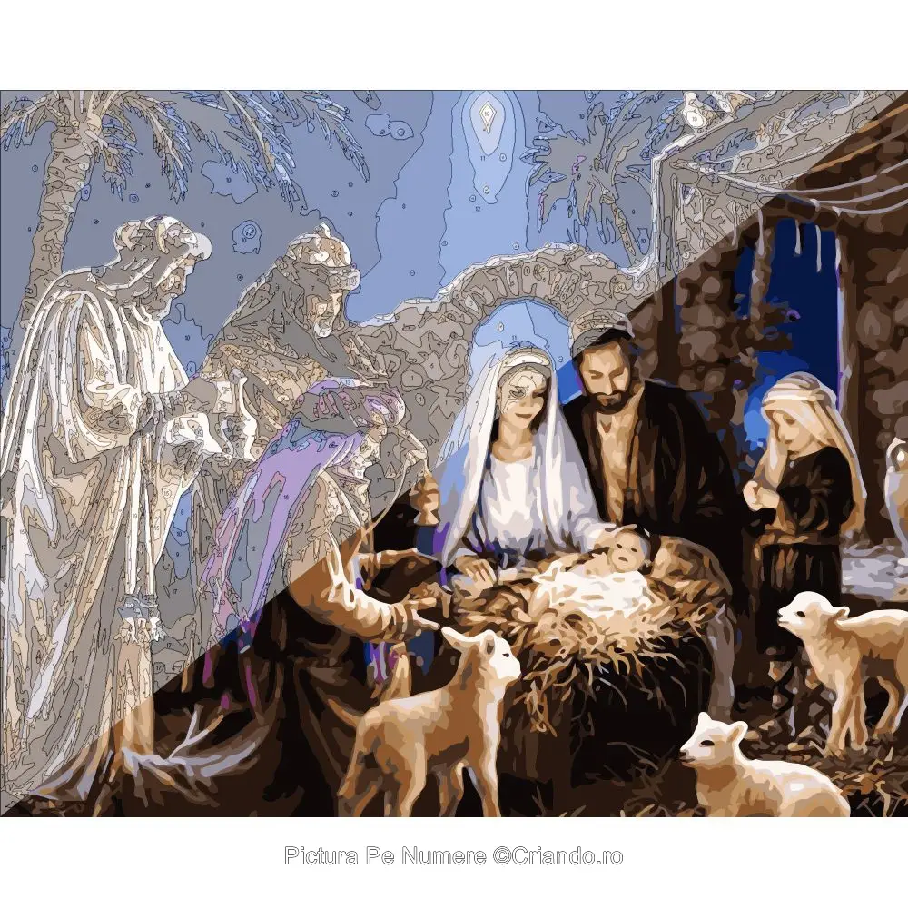 Picturi pe numere Religioase 40x50 cm Nasterea Domnului Isus Hristos 25 Decembrie PDP1483