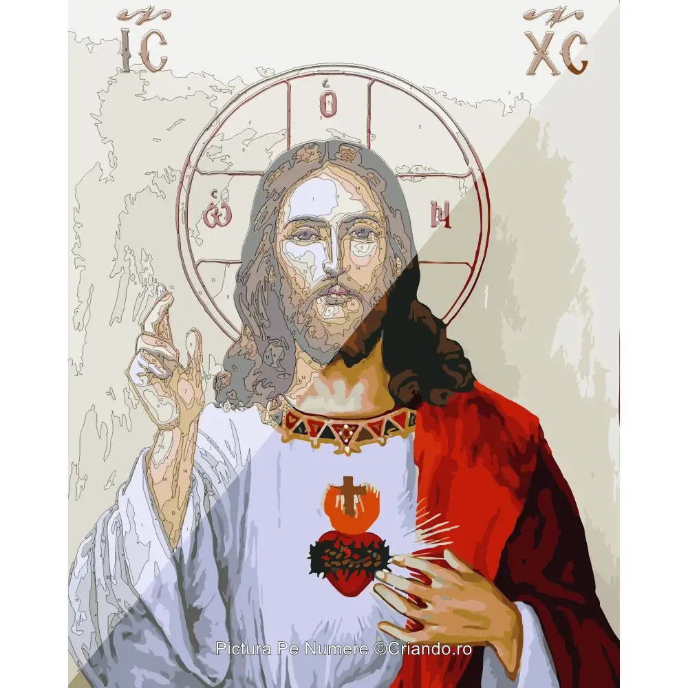 Picturi pe numere Religioase 60x75 cm Isus Hristos PDP1493