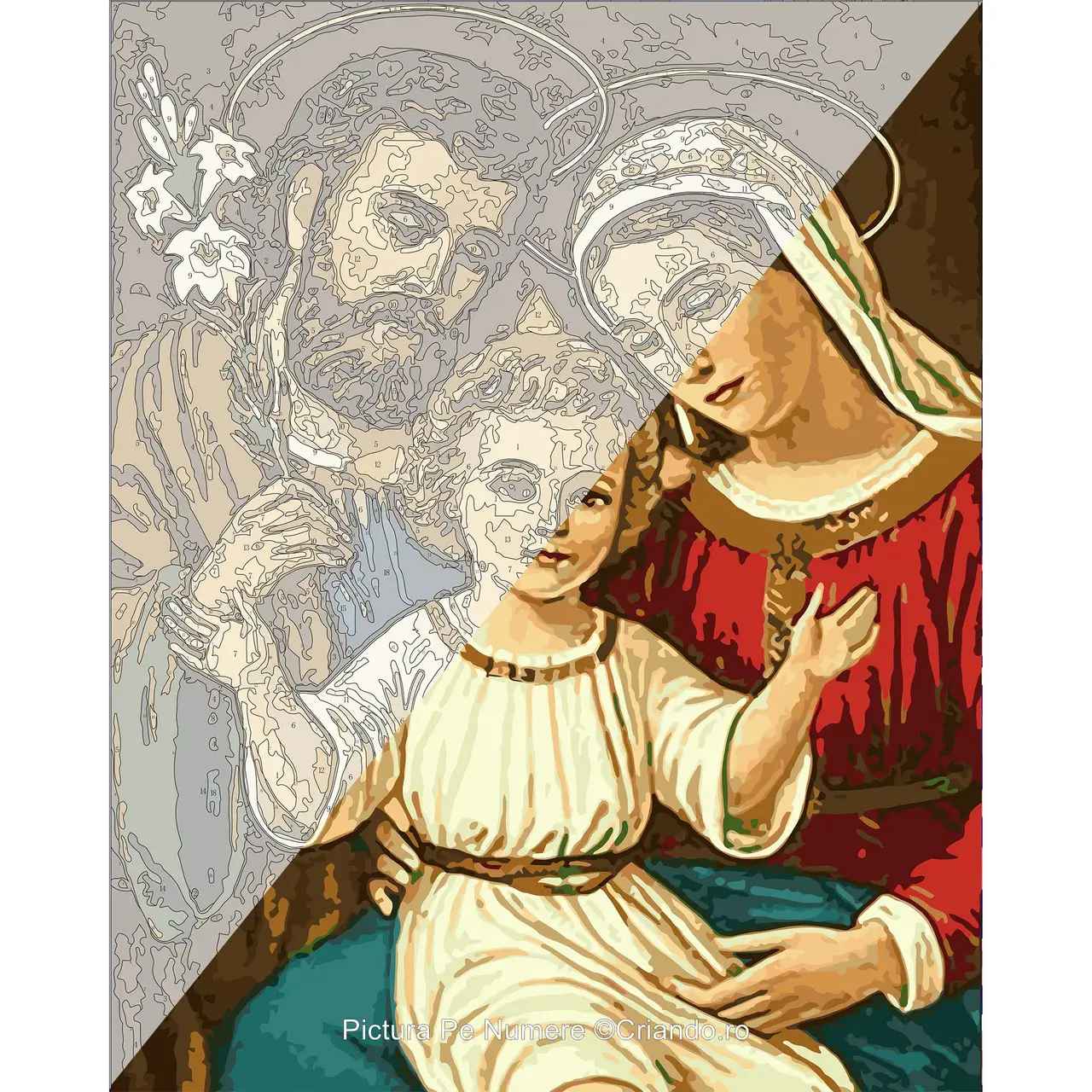 Picturi pe numere Religioase 40x50 cm Sfanta Familie PDP156