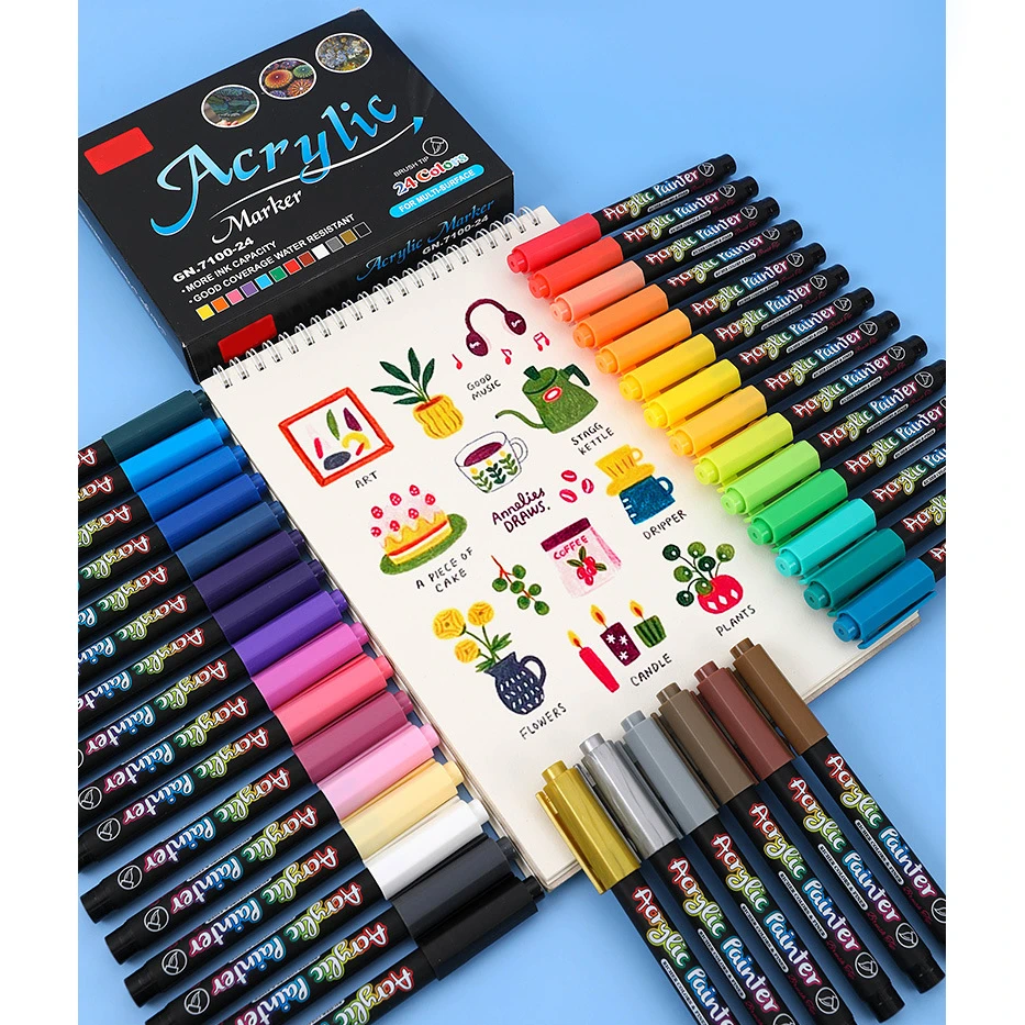 Set markere cu vopsea acrilică 36 culori, Criando, MVA-101